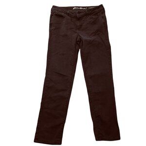 Eddie Bauer Womens Jeans Size 12 Black Denim Slightly Curvy Slim Straight Casual